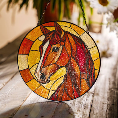 Horse Stained Glass SunCatcher Horse Window Hanging Home Decoration Gifts