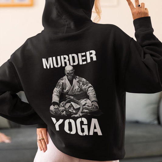Jiu Jitsu Hoodie, Jiu Jitsu Skeleton Hooded Sweatshirt, Murder Yoga JiuJitsu