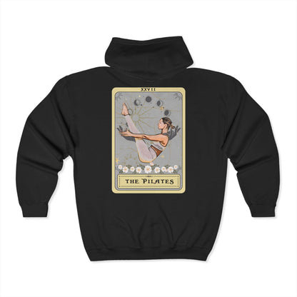The Pilates Tarot Card Zip Up Hoodie, Pilates Sweatshirt Hoodie Full Zip Hooded