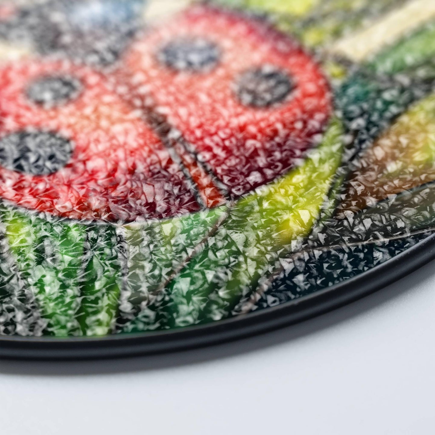 Ladybug Stained Glass SunCatcher Lady Bug Art Window Hanging Good Luck