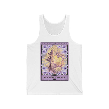 Goddess Artemis Tarot Card Tank Top, Greek Goddess Shirt Greek Mythology