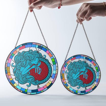 Virgo Stained Glass Zodiac SunCatcher LightCatcher Virgo Window Hanging