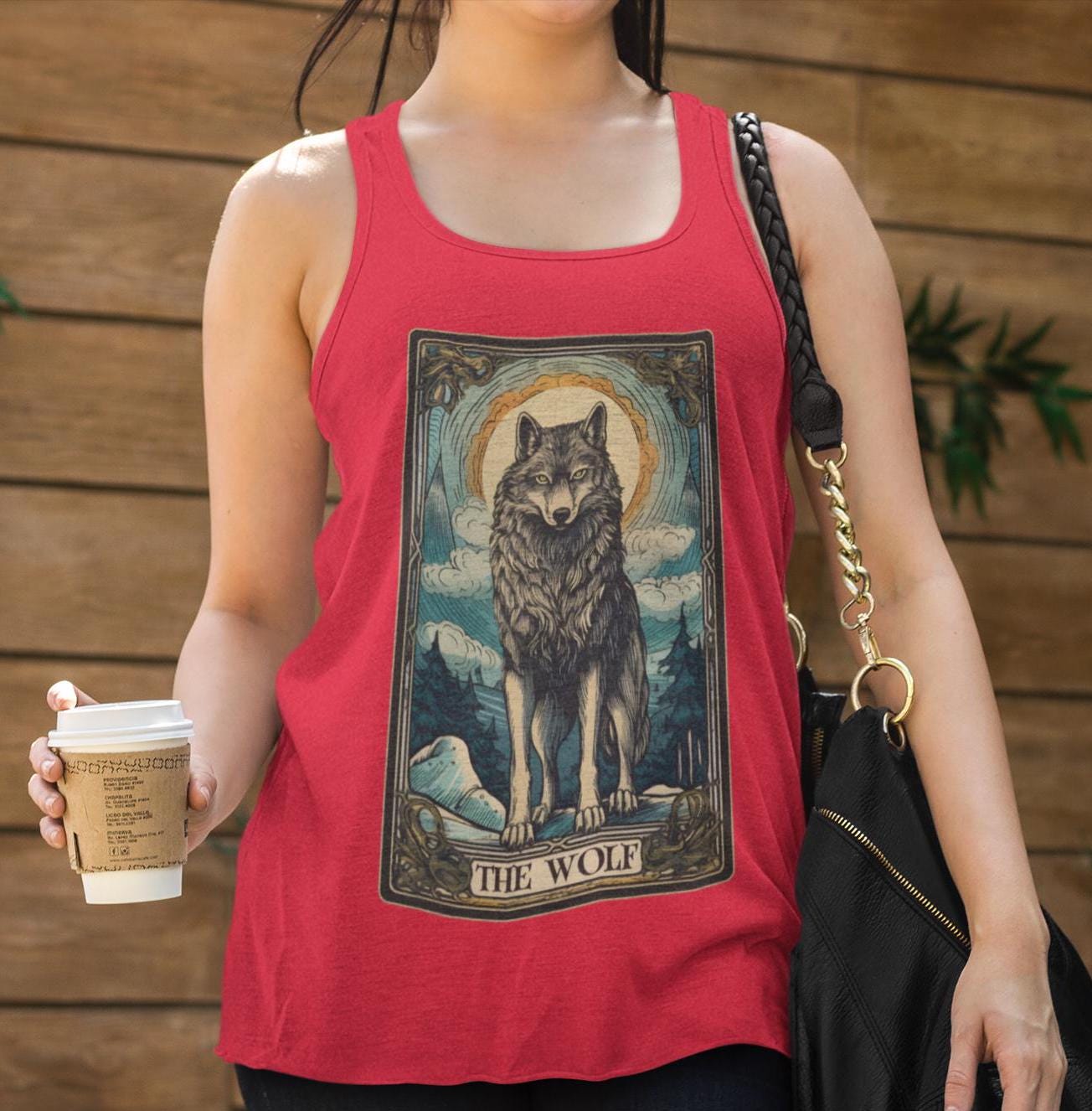 Wolf Tank Top, The Wolf Tarot Card Shirt, Wild Animal Lover Gift