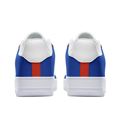 Chile Flag Sneakers, Chilean Colors Unisex Low Top Vegan Leather Sneakers