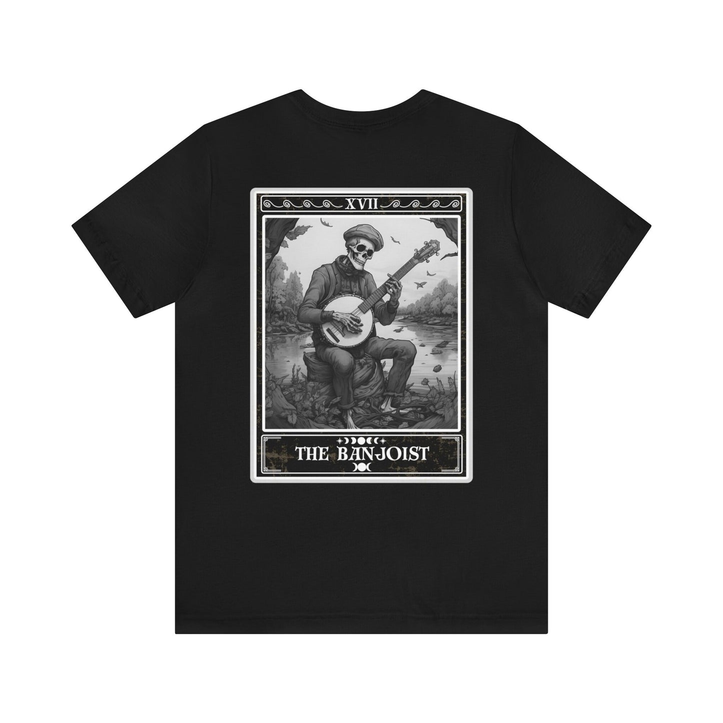 Banjo Player Shirt, The Banjoist Tarot Card Shirt BACK PRINT, Banjo Shirt Banjo Gifts for Banjoist