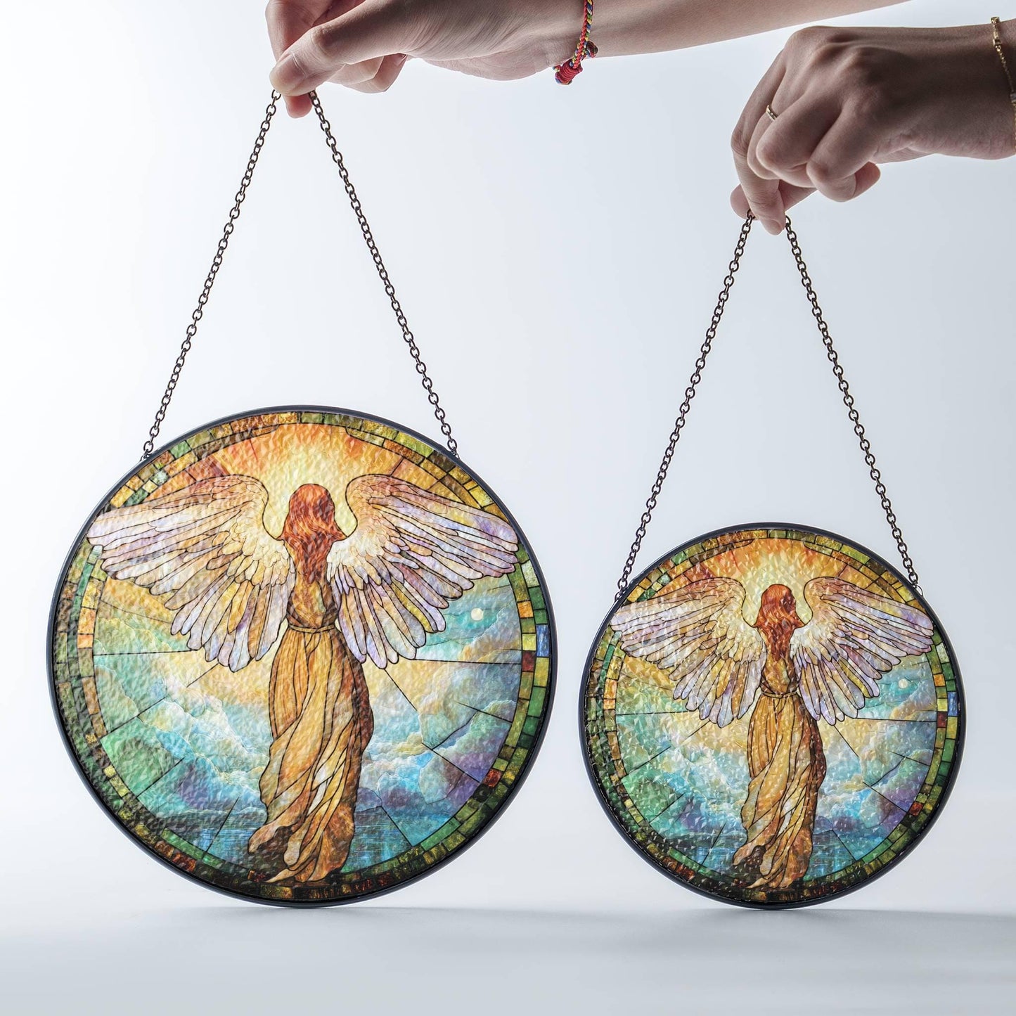 Angel Stained Glass SunCatcher Angel Wings Window Hanging Home Decor Heaven