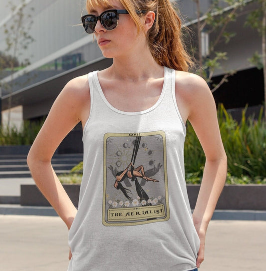 Aerialist Tank Top, The Aerialist Tarot Card Shirt, Aerial Silk Dancer Racerback