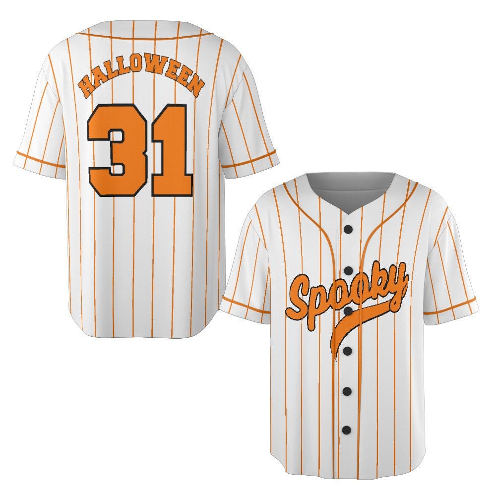 Halloween Baseball Jersey, Spooky Halloween 31 Unisex Shirt Baseball Jersey