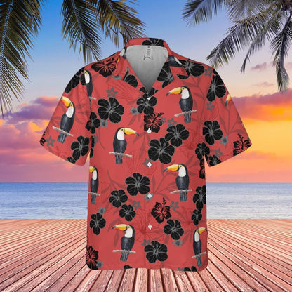 Toucan Hawaiian Shirt, Bird Lover Shirt Toucan Short-sleeve Hawaiian Shirt Birdwatching Shirt Bird Watching