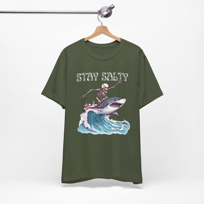 Stay Salty Shirt, Surfing T-shirt Beach Lover Ocean Life Surfer Shark Shirt