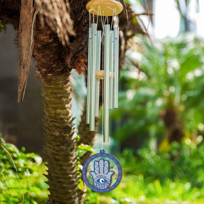 Hamsa Hand Wind Chime Suncatcher - Hand of Fatima Home Decor Gift