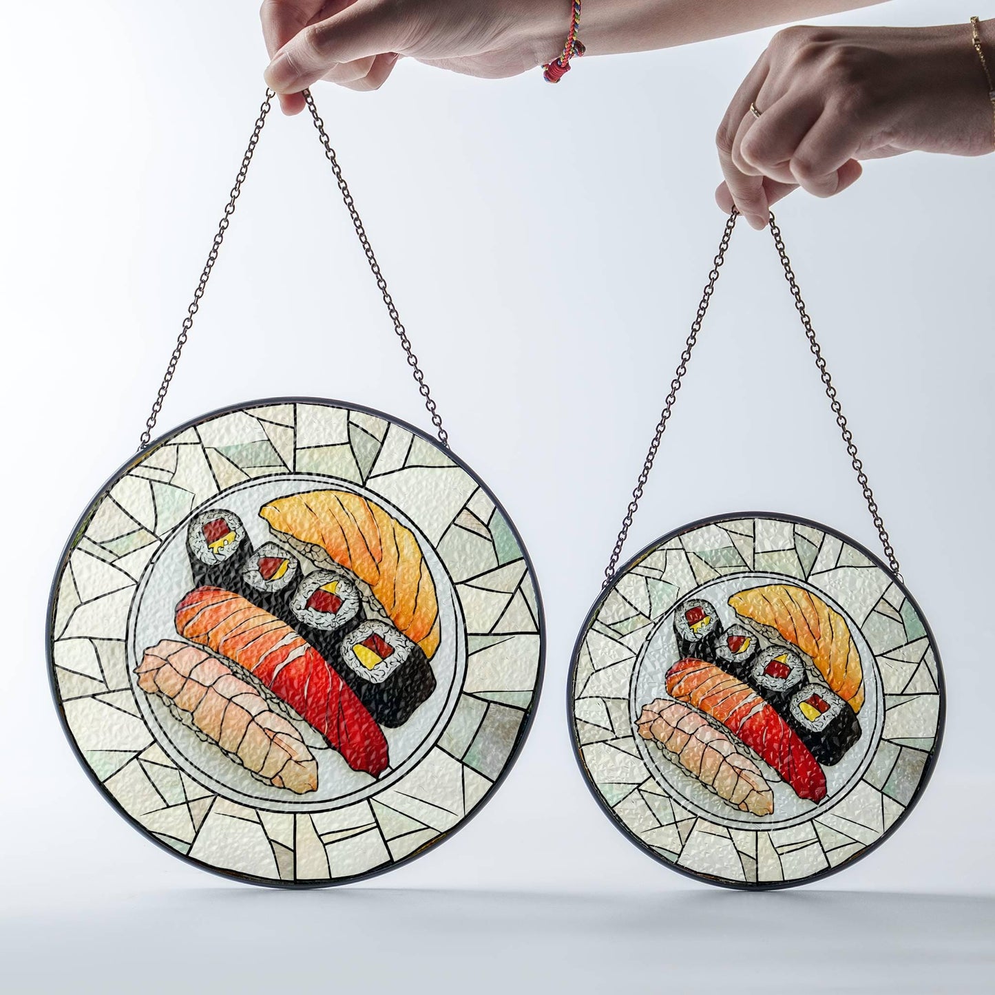 Sushi Stained Glass Japanese Food SunCatcher Sushi Lover Window Hanging Art