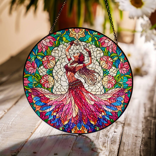 BellyDance Stained Glass SunCatcher Belly Dancing Window Hanging BellyDance Art