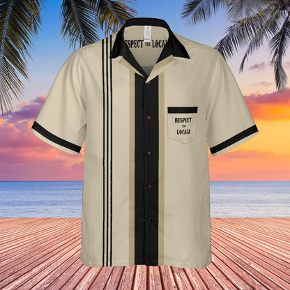 Coyote Button Up Shirt with Pocket, Coyote Respect The Locals Hawaiian Shirt Coyote Bowling Shirt