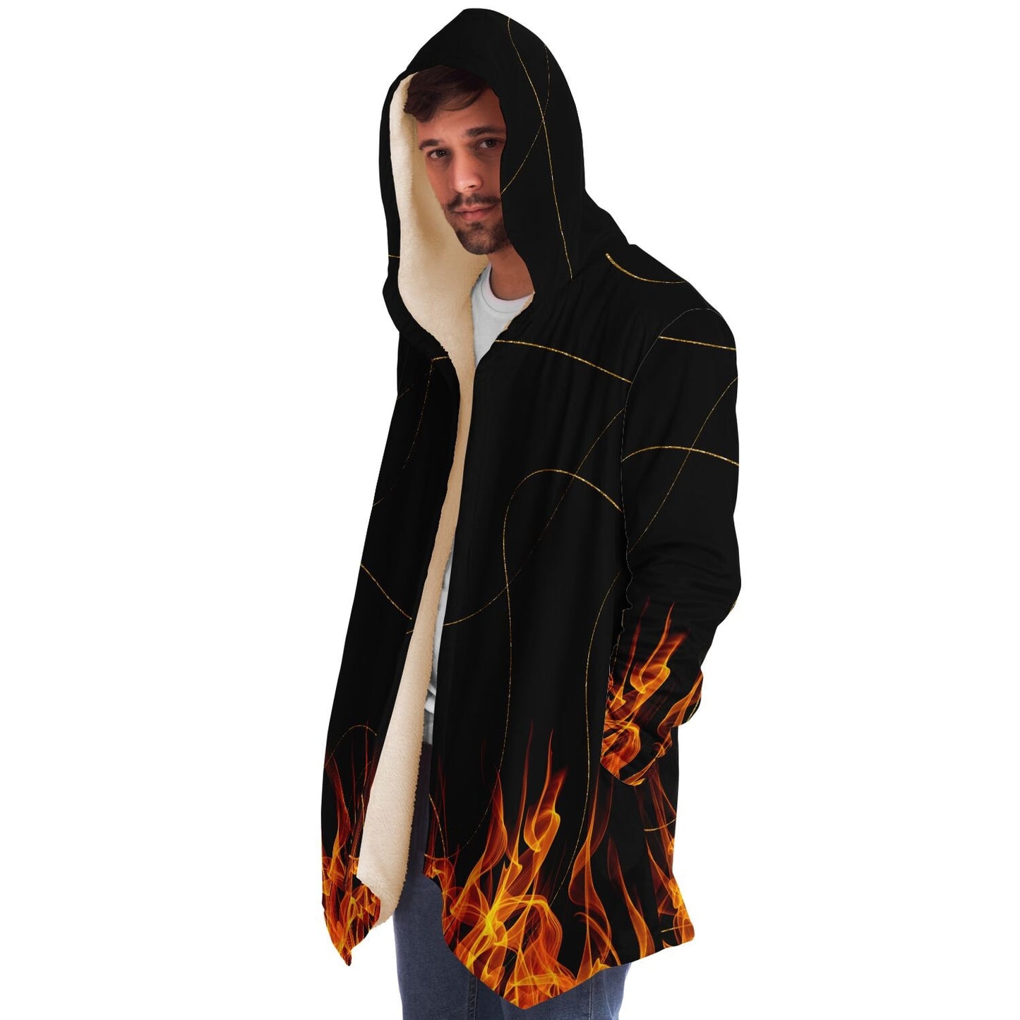 Fire Cloak rave cloak with hood