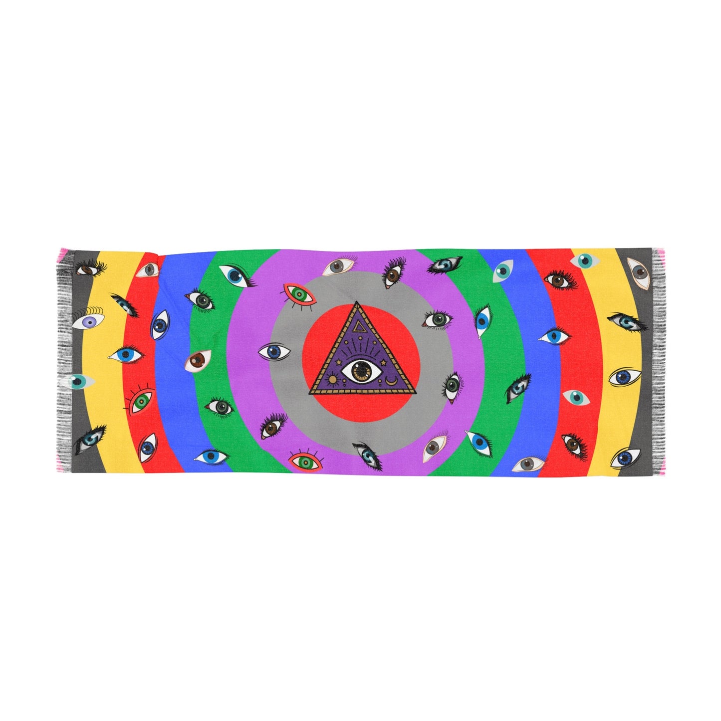Eyes Festival Scarf Trippy Acid  27" x 73"