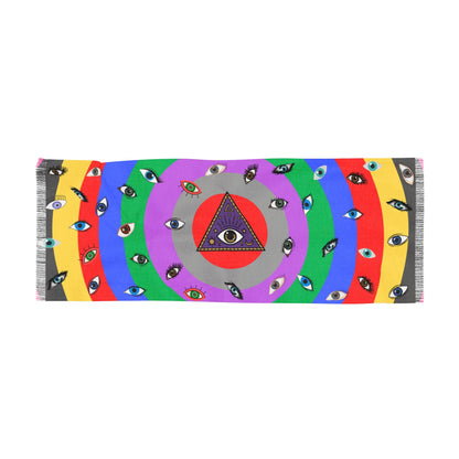Eyes Festival Scarf Trippy Acid  27" x 73"
