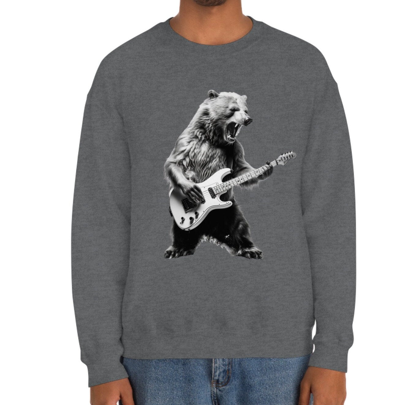 Bear playing bass guitar Sweatshirt