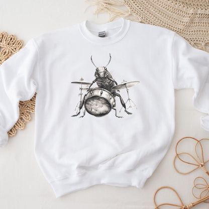 Cockroach Playing Drums Sweatshirt