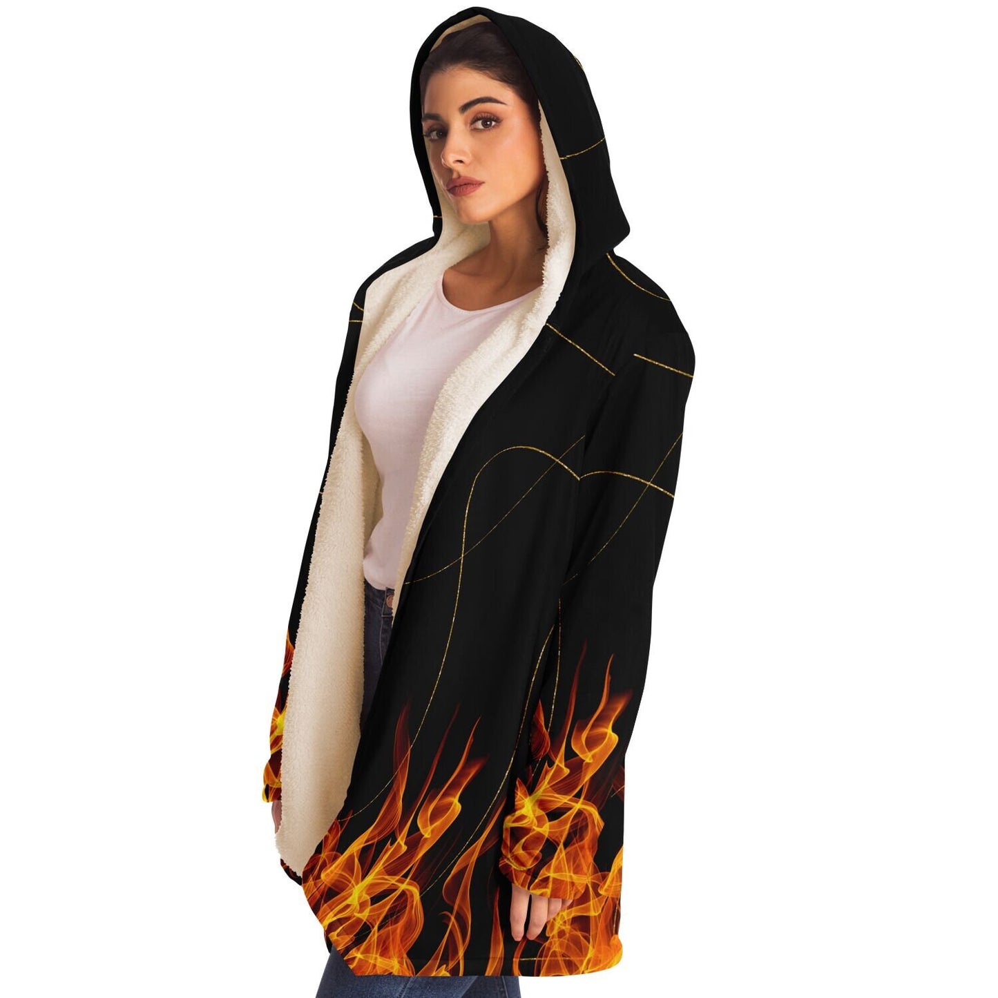 Fire Cloak rave cloak with hood