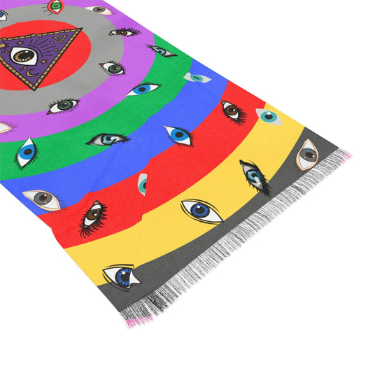 Eyes Festival Scarf Trippy Acid  27" x 73"