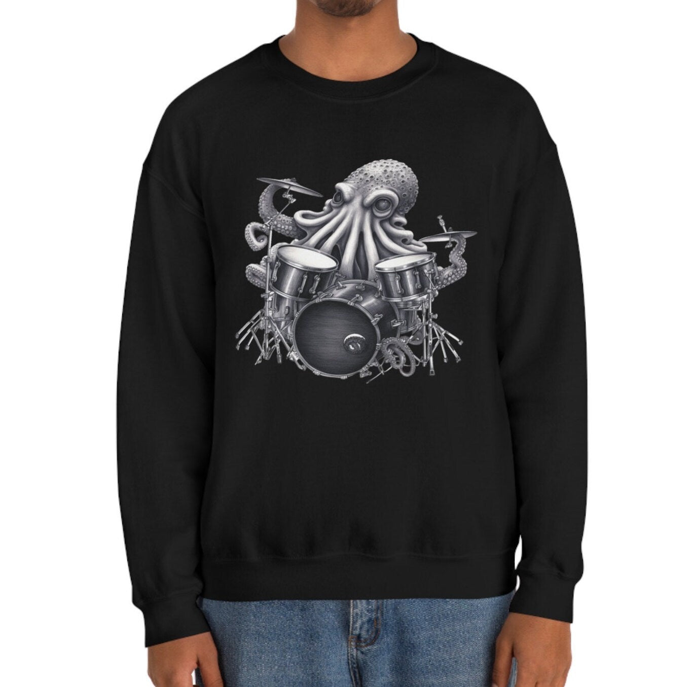 Octopus Playing Drums Sweatshirt Drummer