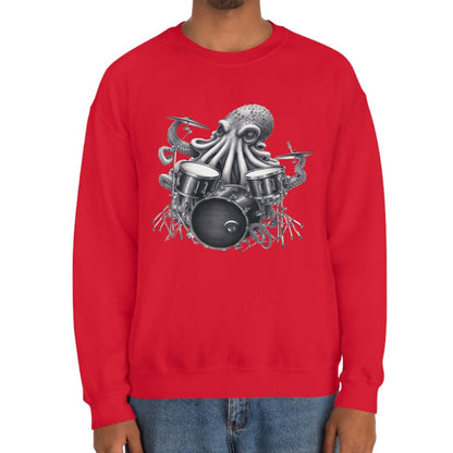 Octopus Playing Drums Sweatshirt Drummer