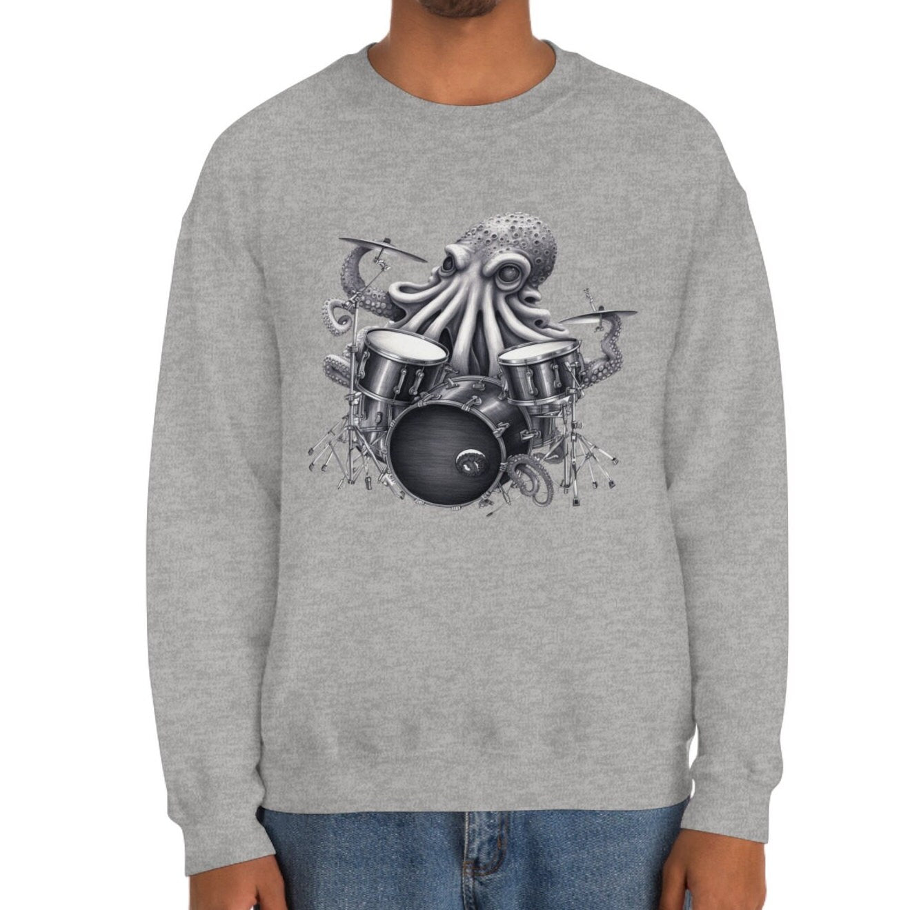 Octopus Playing Drums Sweatshirt Drummer