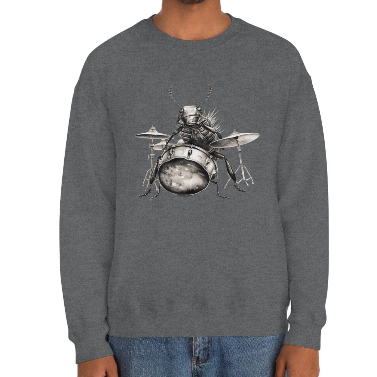 Cockroach Playing Drums Sweatshirt