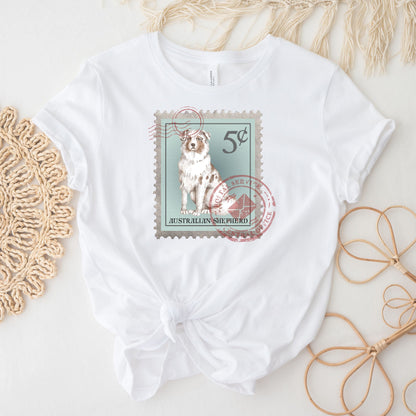 Australian Shepherd Postage Stamp Shirt