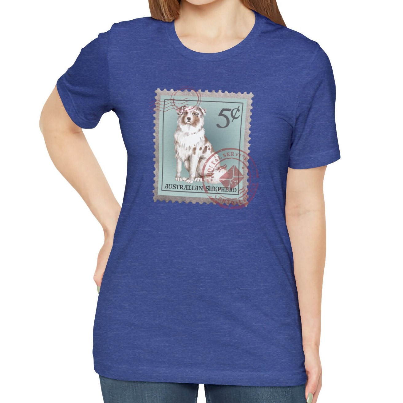 Australian Shepherd Postage Stamp Shirt