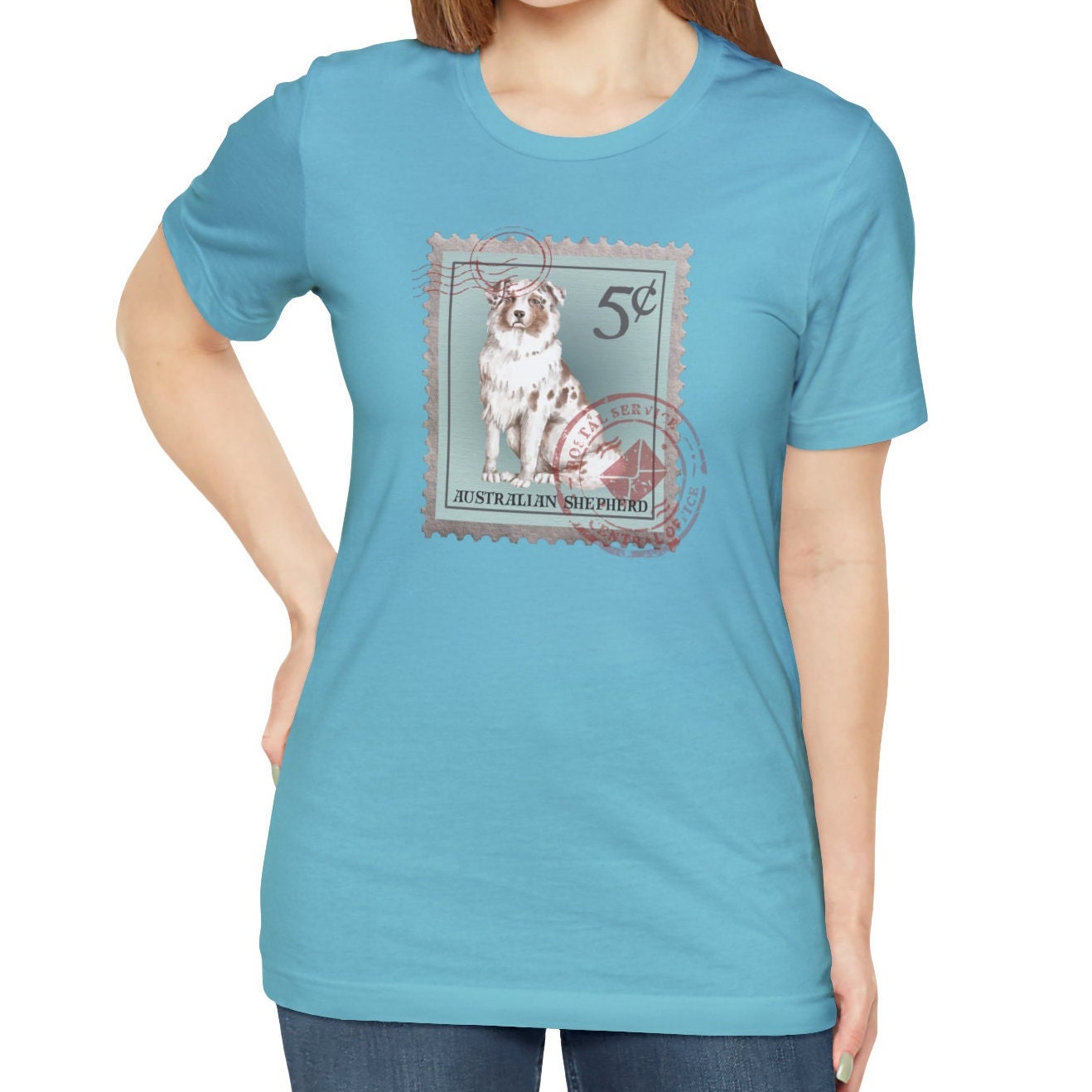 Australian Shepherd Postage Stamp Shirt