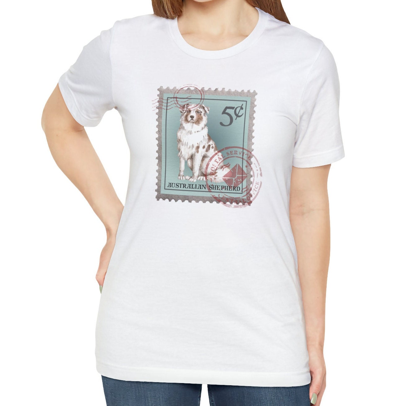 Australian Shepherd Postage Stamp Shirt