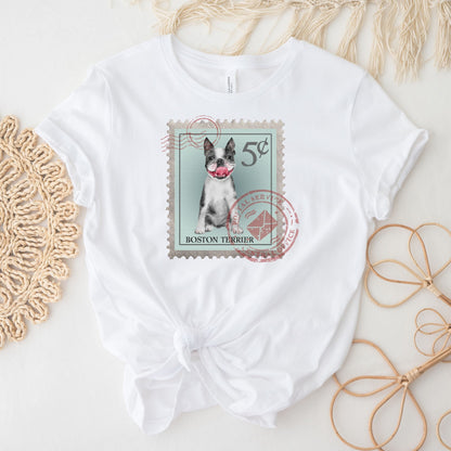 Boston Terrier Postage Stamp Shirt