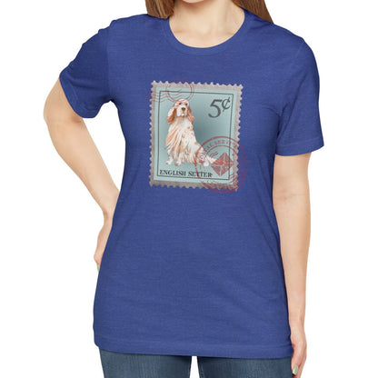 English Setter Dog Postage Stamp Shirt