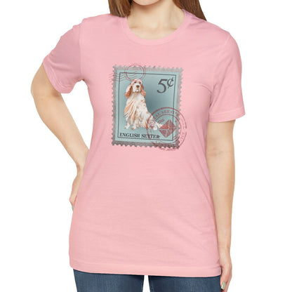 English Setter Dog Postage Stamp Shirt