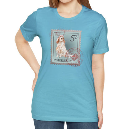 English Setter Dog Postage Stamp Shirt