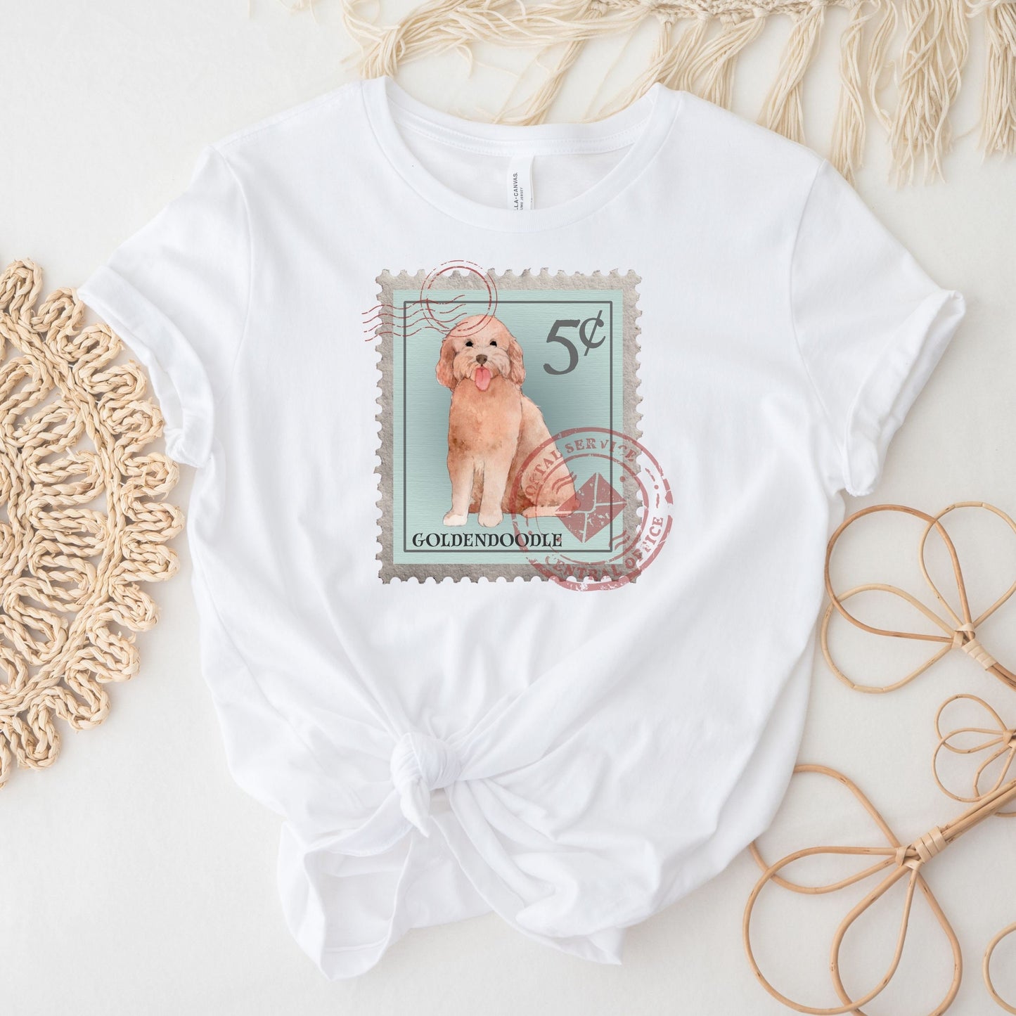 Goldendoodle Dog Postage Stamp Shirt