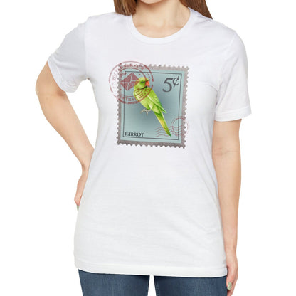 Parrot Postage Stamp Shirt, Bird Lover