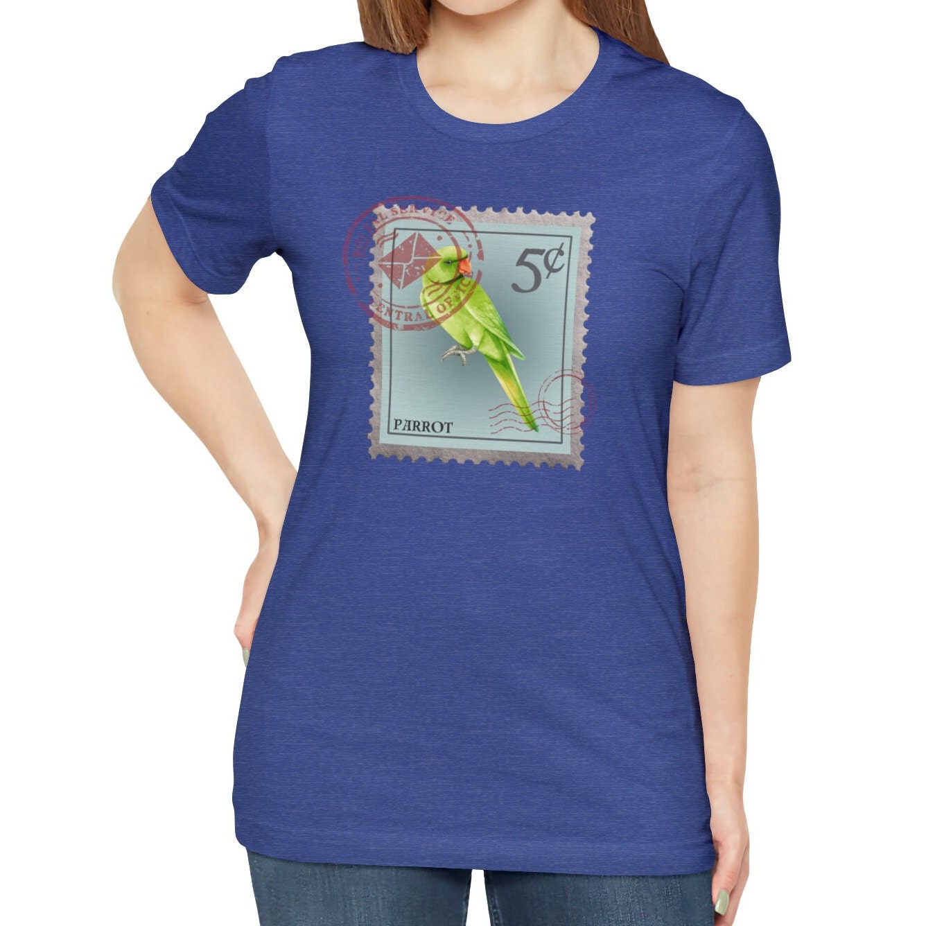 Parrot Postage Stamp Shirt, Bird Lover