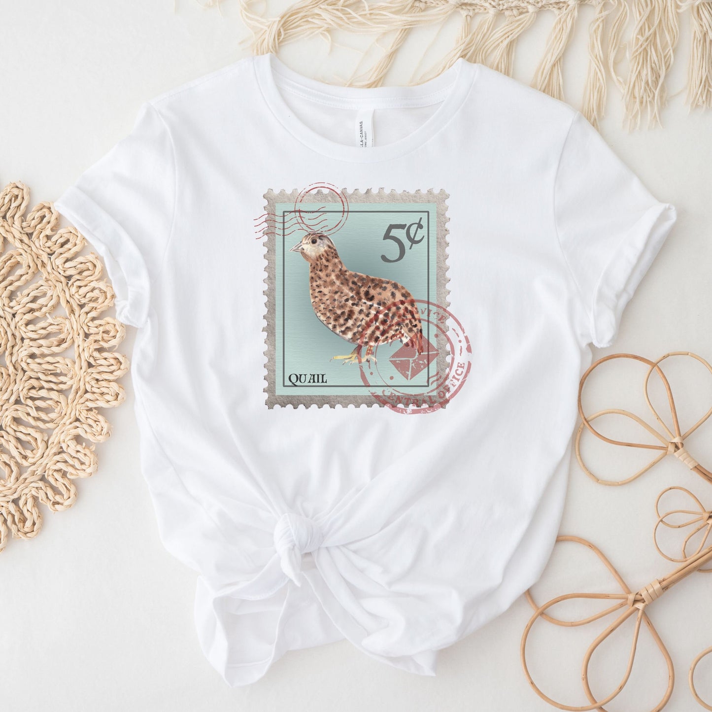 Quail Postage Stamp Bird Shirt