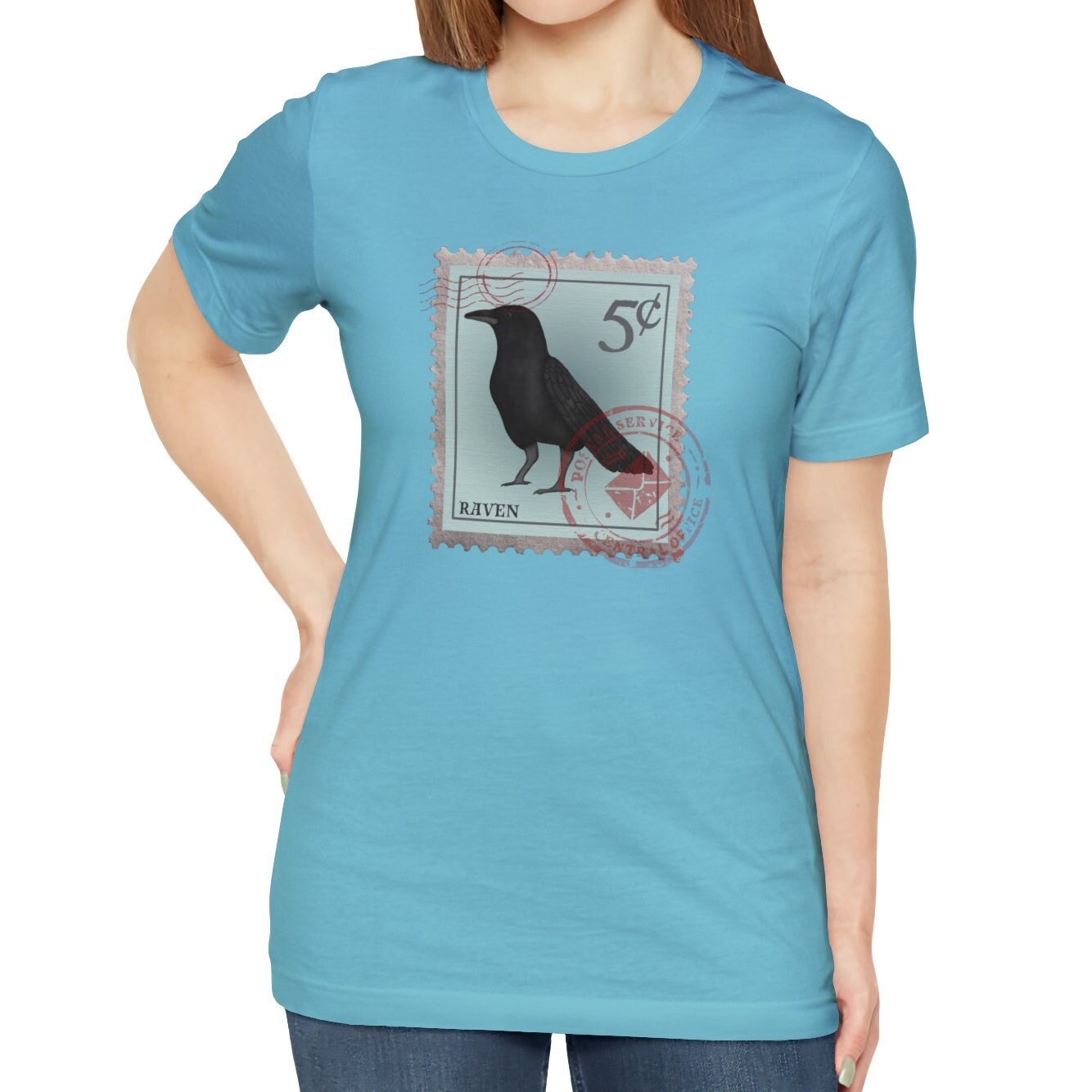 Raven Postage Stamp Shirt Bird Lover