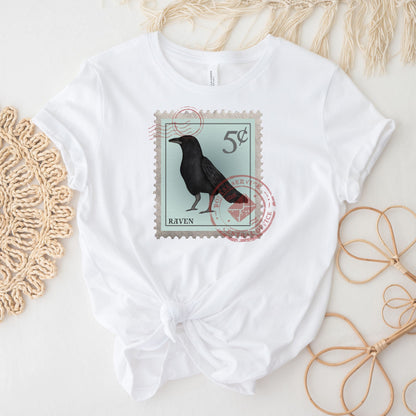 Raven Postage Stamp Shirt Bird Lover