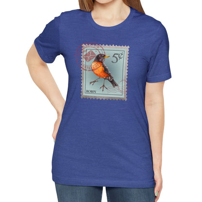 Robin Bird Postage Stamp Shirt