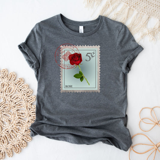 Rose Flower Postage Stamp Shirt