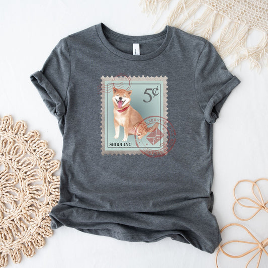 Shiba Inu Dog Postage Stamp Shirt