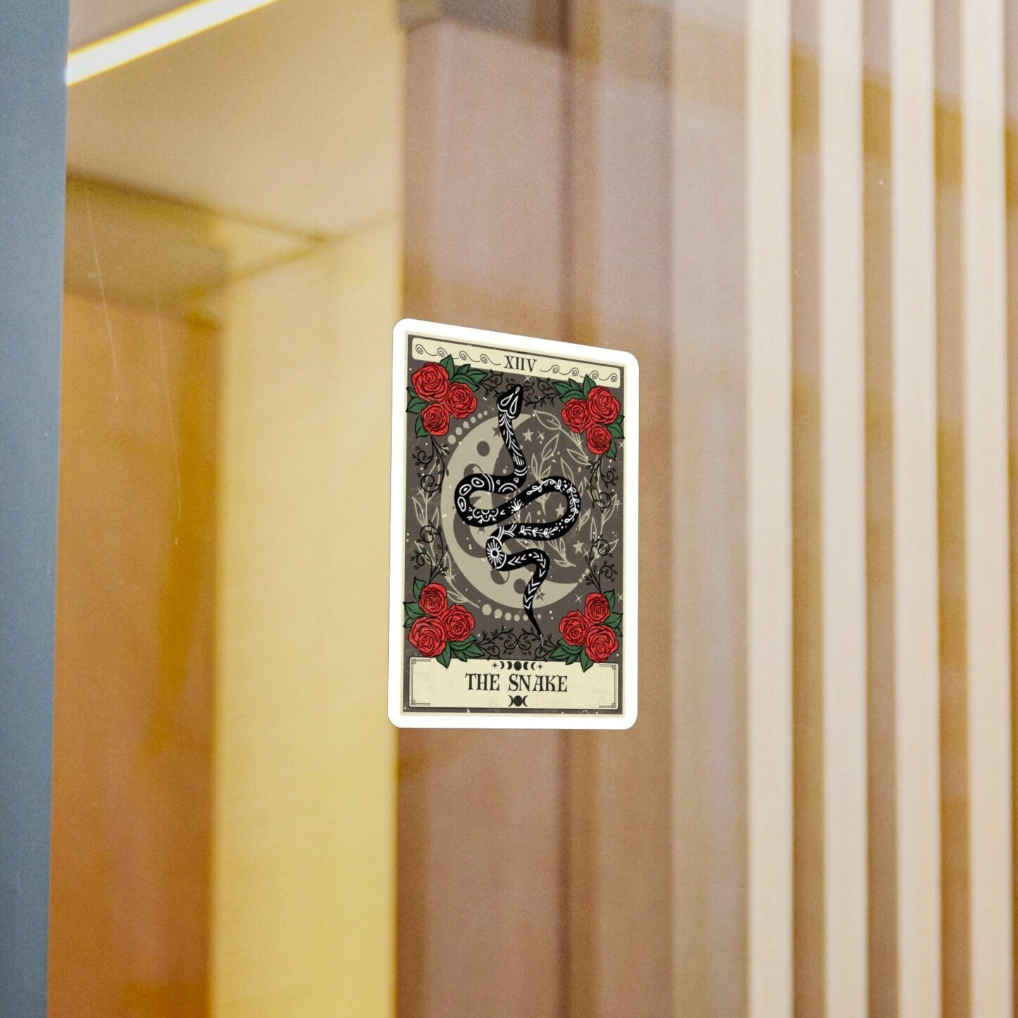 Snake Tarot Card Sticker, 3" x 4"