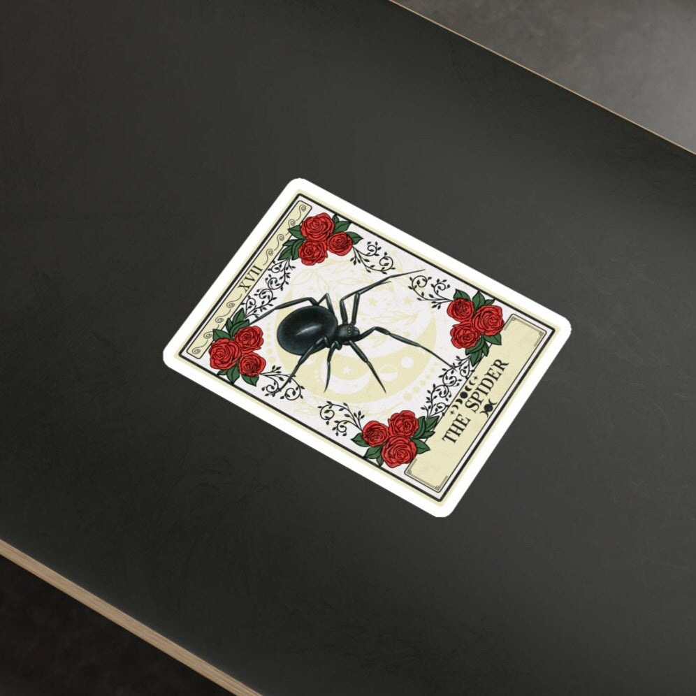 Spider Tarot Card Sticker, 3" x 4"