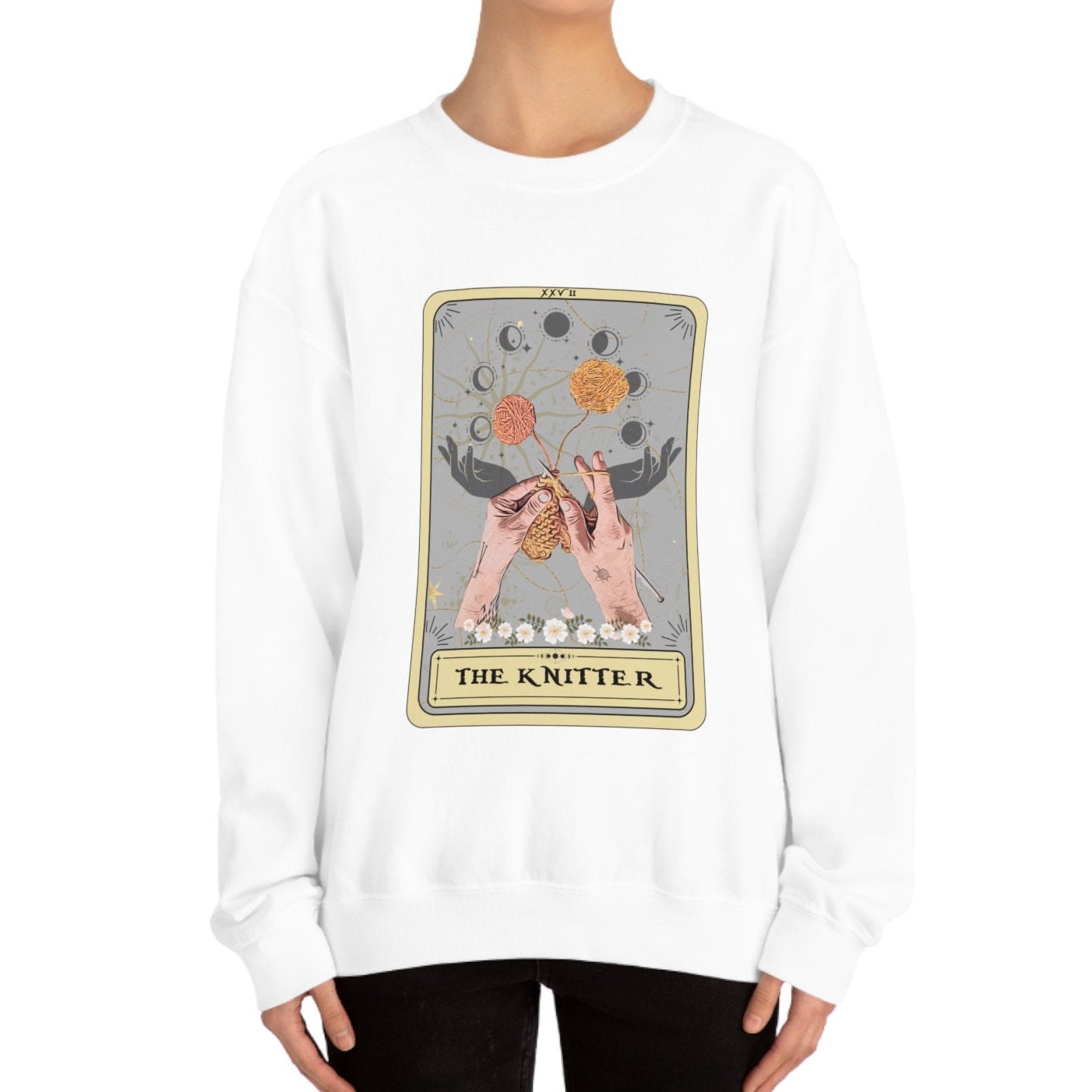 Knitter Tarot Card Sweatshirt Knitting