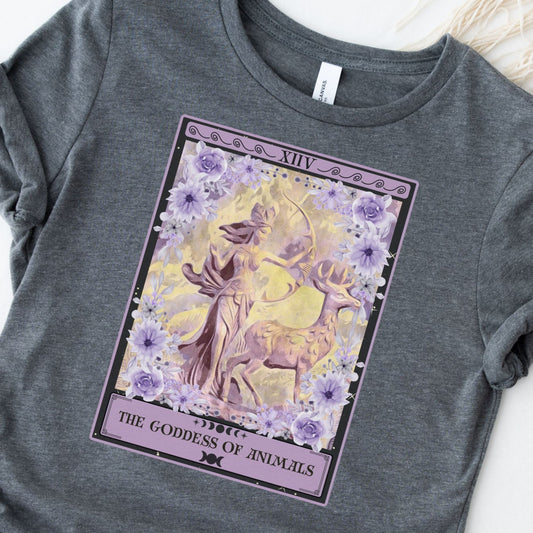 The Goddess of Animals Tarot Card Shirt, Artemis Goddess